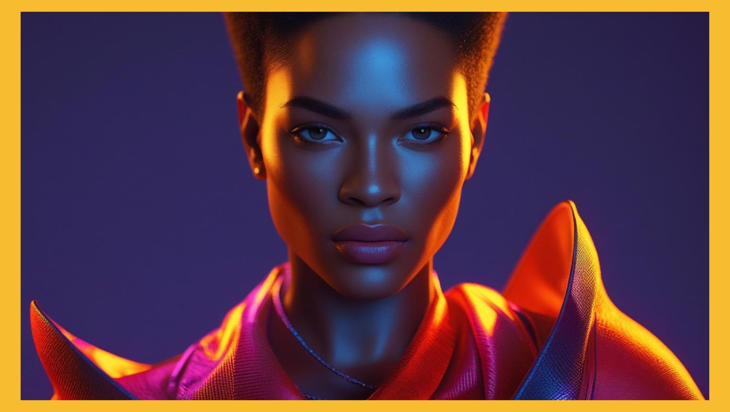 brightly colored peacock position 2 black woman